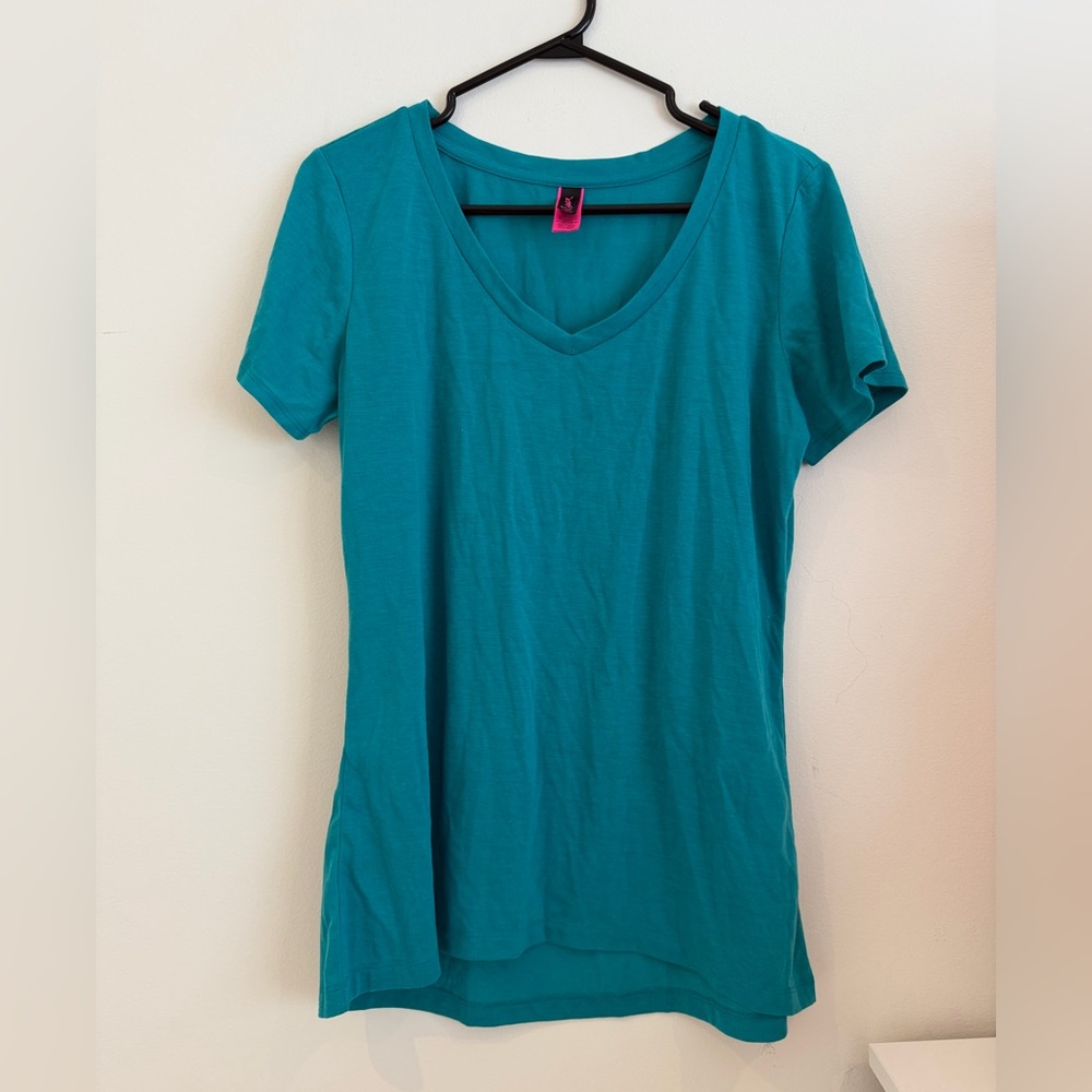 La SENZA Teal V-Neck Top